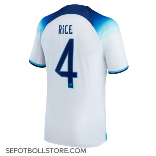 England Declan Rice #4 Replika Hemmatröja VM 2022 Kortärmad
